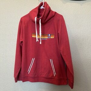 Funnel Neck Sweatshirt The Nugget Skiing Purgatory Colorado Large‎ Unisex retro